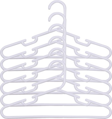 KUBER INDUSTRIES Plastic Shirt Pack of 6 Hangers For  Shirt(White)