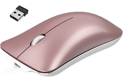 RETRACK Alloy Ultra-Thin Rechargeable Ergonomic 800/1200/1600DPI Wireless Ambidextrous Optical Mouse(USB 3.0, Pink)