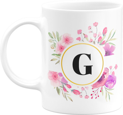 Flair Print Alphabet G FPM114 Printed Ceramic Coffee Mug(350 ml)