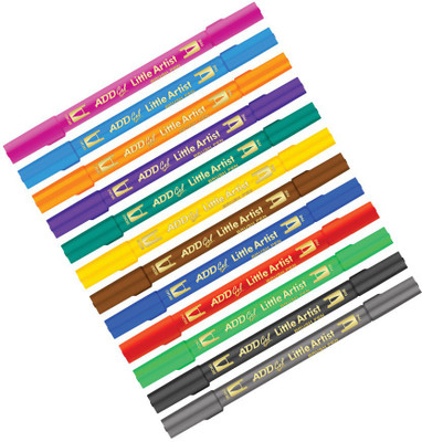 Add Gel Little Artist - Twin Tip Brush Pen - Pack Of 3(Set of 3, Multicolor)