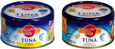 Golden Prize Tuna Sandwich in Brine and Tuna Spread in Mayonnaise (2 x 185gms Each) Slices(370 g, Pack of 2)