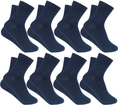Cotson Men Solid Mid-Calf/Crew(Pack of 8)