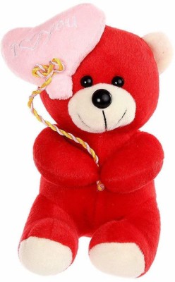 jassi toys Soft Plush I Love You Balloon Heart Teddy  - 20 cm(Red)