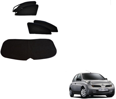 AuTO ADDiCT Side Window, Rear Window Sun Shade For Nissan Micra(Black)