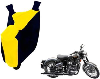 Auto Kite Two Wheeler Cover for Royal Enfield(Classic 500, Yellow, Blue)