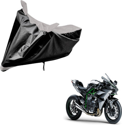 Amanzo Two Wheeler Cover for Kawasaki(Ninja 1000, Black, Silver)