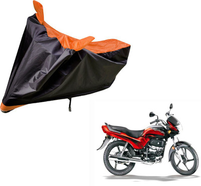 Amanzo Two Wheeler Cover for Hero(Passion Plus, Black, Orange)