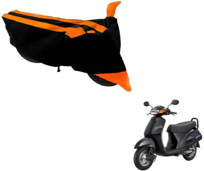 Amanzo Two Wheeler Cover for Honda(Activa, Black, Orange)