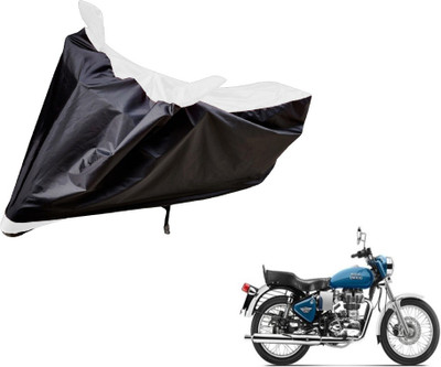 Auto Hub Two Wheeler Cover for Royal Enfield(Black, White)