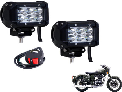 MOCKHE VLB-RCT6LD2P-29 Battle Green Fog Lamp Motorbike LED (12 V, 18 W)(Universal For Bike, Pack of 2)