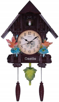 Three Secondz Analog-Digital 60 cm X 36 cm Wall Clock(Brown, With Glass, Double-Sided)