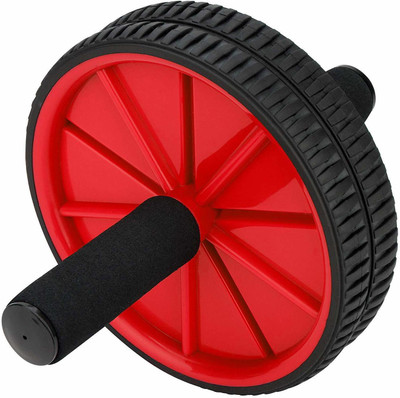 ArrowMax BEST IN CLASS DUAL WHEEL AB ROLLER WITH THICK KNEE PAD Ab Exerciser(Red)
