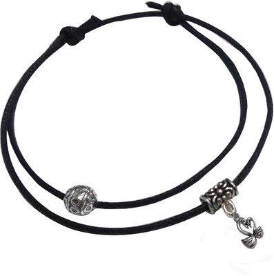 Gurjari Jewellers Two Layer Black Thread Anklet with LOVE BIRD Hanging/nazariya anklet Cotton Dori Anklet