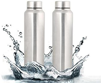KUBER INDUSTRIES 1000 ml Steel Bottle(Pack of 2, Silver)