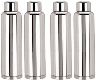 Steelo classic stainless steel fridge water bottle 1000ml (pack of 4) 1000 ml Bottle  (Pack of 4, Steel/Chrome, Steel)