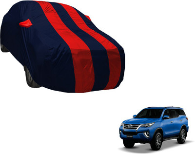 Auto Hub Car Cover For Toyota New Fortuner (With Mirror Pockets)(Black, Red)