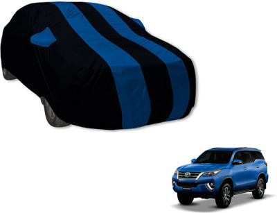Auto Hub Car Cover For Toyota New Fortuner (With Mirror Pockets)(Black, Blue)