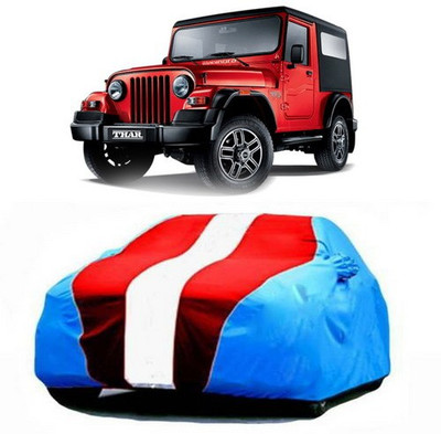 CLASS ONE Car Cover For Mahindra Thar (With Mirror Pockets)(Blue, Red)