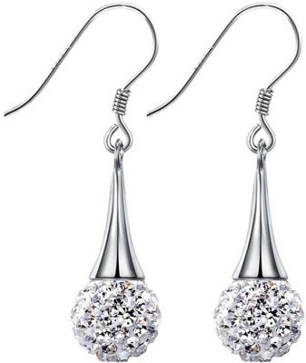 Silver Shoppee Earrings for Girls and Women from Silver Shoppee (White) (SSER1420E) Crystal Alloy Drops & Danglers