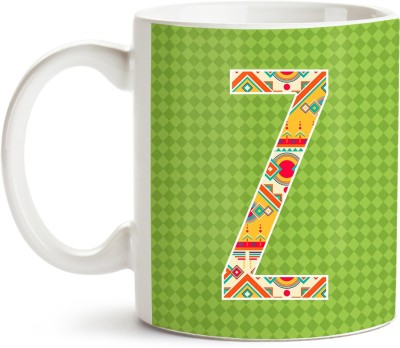 HUPPME Zany Alphabet Z White Coffee Ceramic Ceramic Coffee Mug(350 ml)