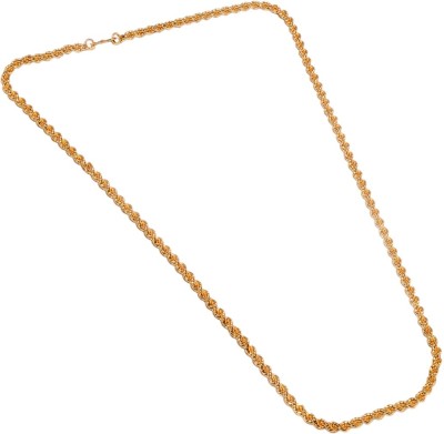 Jewar Mandi Rope Chain One Gram Gold Plated 24 Inch Daily Use Gold-plated Plated Brass Chain