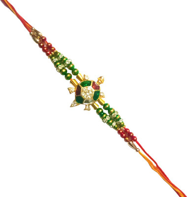 Dms Retail Designer Rakhisc046 NA Rakhi  Set(1 Rakhi With Roli Chawal)