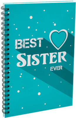 Indigifts Best Sister Ever Wiro Bound Diary A5 Diary Ruled 120 Pages(Blue)
