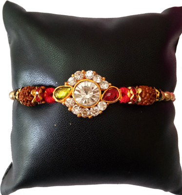 Dms Retail Rudraksh Rakhisc034 NA Rakhi  Set(1 Rakhi With Roli Chawal)