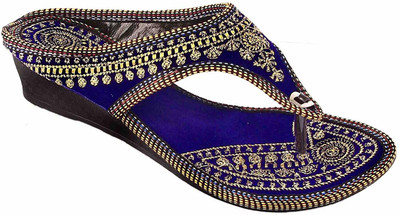 Apratim Women Wedges(Blue , 3)