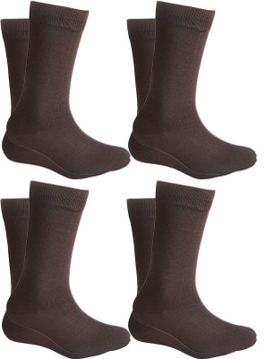 QUEERY Men Solid Mid-Calf/Crew(Pack of 4)