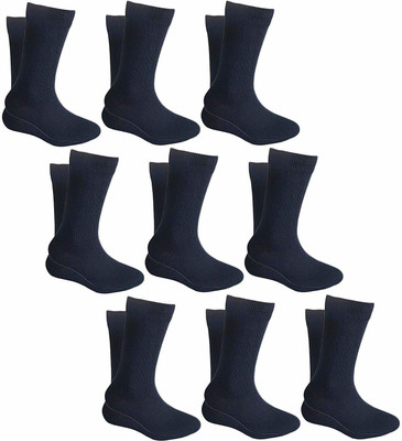 PinKit Men Solid Calf Length(Pack of 9)