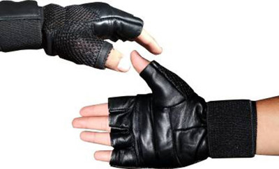 JMO27Deals Weight Lifting Wrist Support Gym & Fitness Gloves(Black)