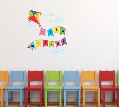 Wallzone 80 cm Kids Numbers Removable Sticker(Pack of 1)