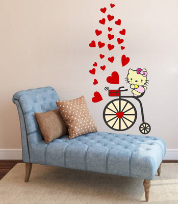 Wallzone 110 cm Cute Kitty Removable Sticker(Pack of 1)