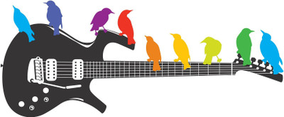 Littlebuds 100 cm Birds With Guitor Removable Sticker(Pack of 1)