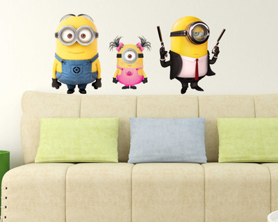 Wallzone 100 cm Minions Removable Sticker(Pack of 2)
