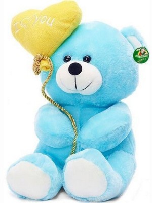 Sanvidecors Soft Plush I Love You Balloon Heart Teddy  - 20 cm(Sky blue)