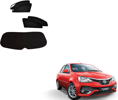 AuTO ADDiCT Side Window, Rear Window Sun Shade For Toyota Etios(Black)