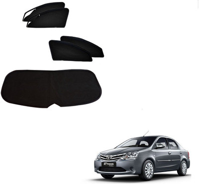 AuTO ADDiCT Side Window, Rear Window Sun Shade For Toyota Etios(Black)