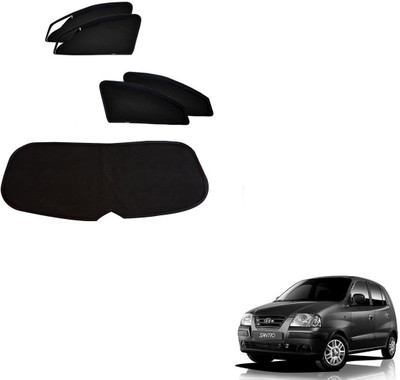 AuTO ADDiCT Side Window, Rear Window Sun Shade For Hyundai Santro Xing(Black)