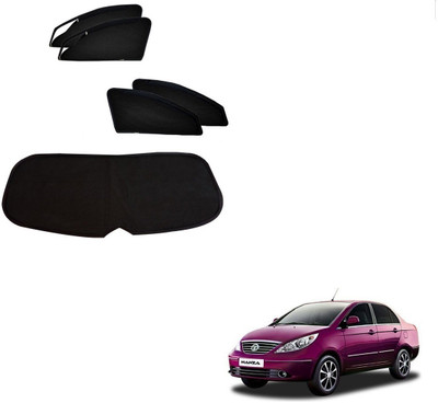 AuTO ADDiCT Side Window, Rear Window Sun Shade For Tata Manza(Black)