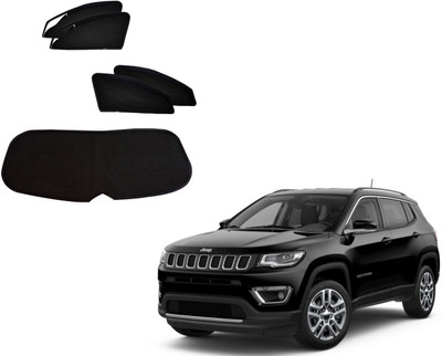 AuTO ADDiCT Side Window, Rear Window Sun Shade For Jeep Compass(Black)
