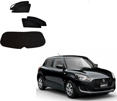 AuTO ADDiCT Side Window, Rear Window Sun Shade For Maruti Suzuki New Swift(Black)