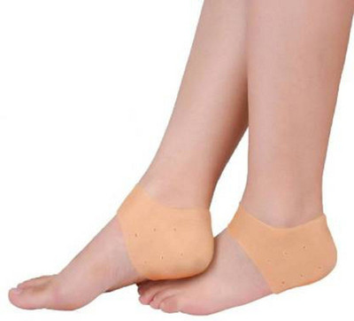 Divue Enterprise Heel Socks pain relief Foot and heel protector Silicone Heel anti-Crack Sets Heel Support(Beige)