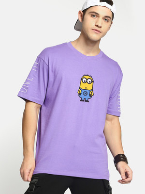 Minions by Kook N Keech Printed Men Round Neck Maroon T-Shirt