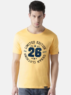 Young trendz Printed Men Round Neck Yellow T-Shirt