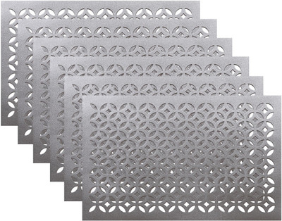 KUBER INDUSTRIES Rectangular Pack of 6 Table Placemat(Silver, PVC)