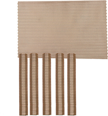 KUBER INDUSTRIES Rectangular Pack of 6 Table Placemat(Gold, PVC)