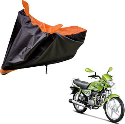 Auto Hub Two Wheeler Cover for Hero(HF Deluxe, Black, Orange)
