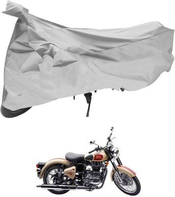 TGP GROUP Waterproof Two Wheeler Cover for Royal Enfield(Bullet 500, Silver)